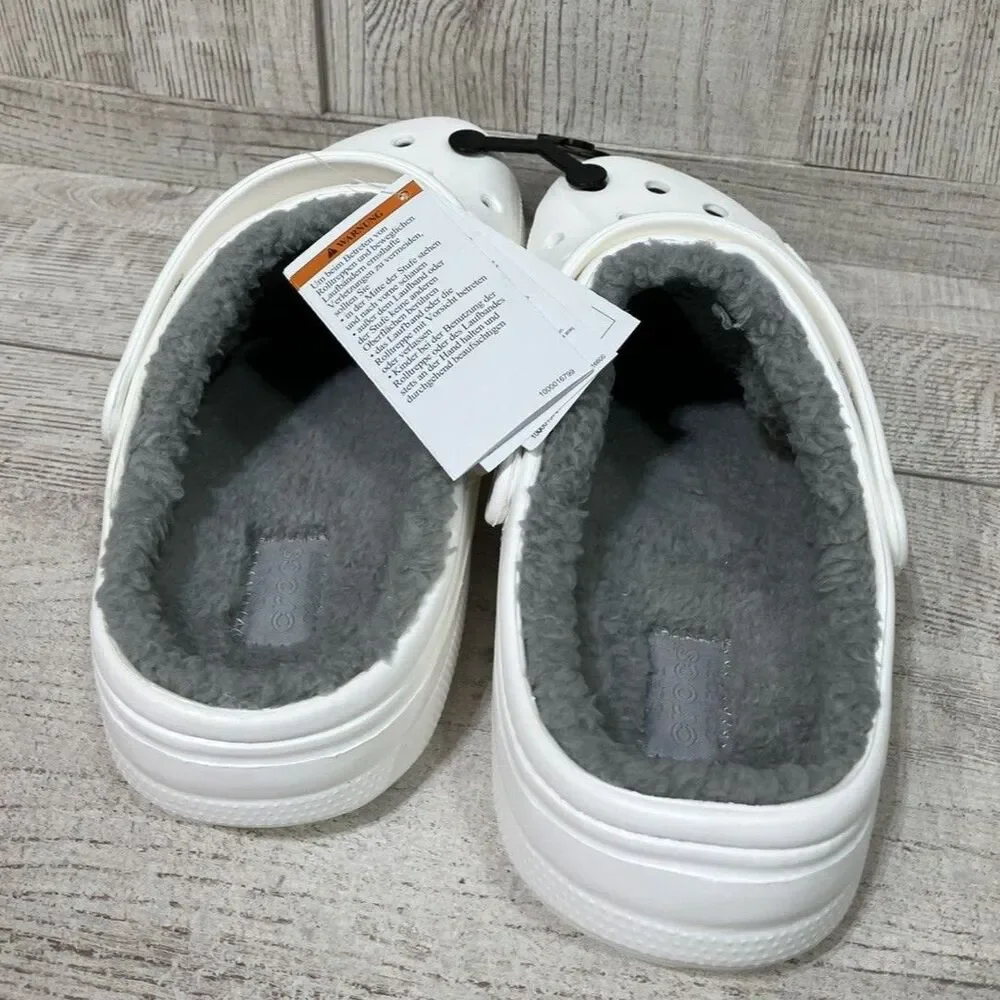 Crocs Baya Lined Clogs Slip-on Shoes White Men's Size 11 New with tags